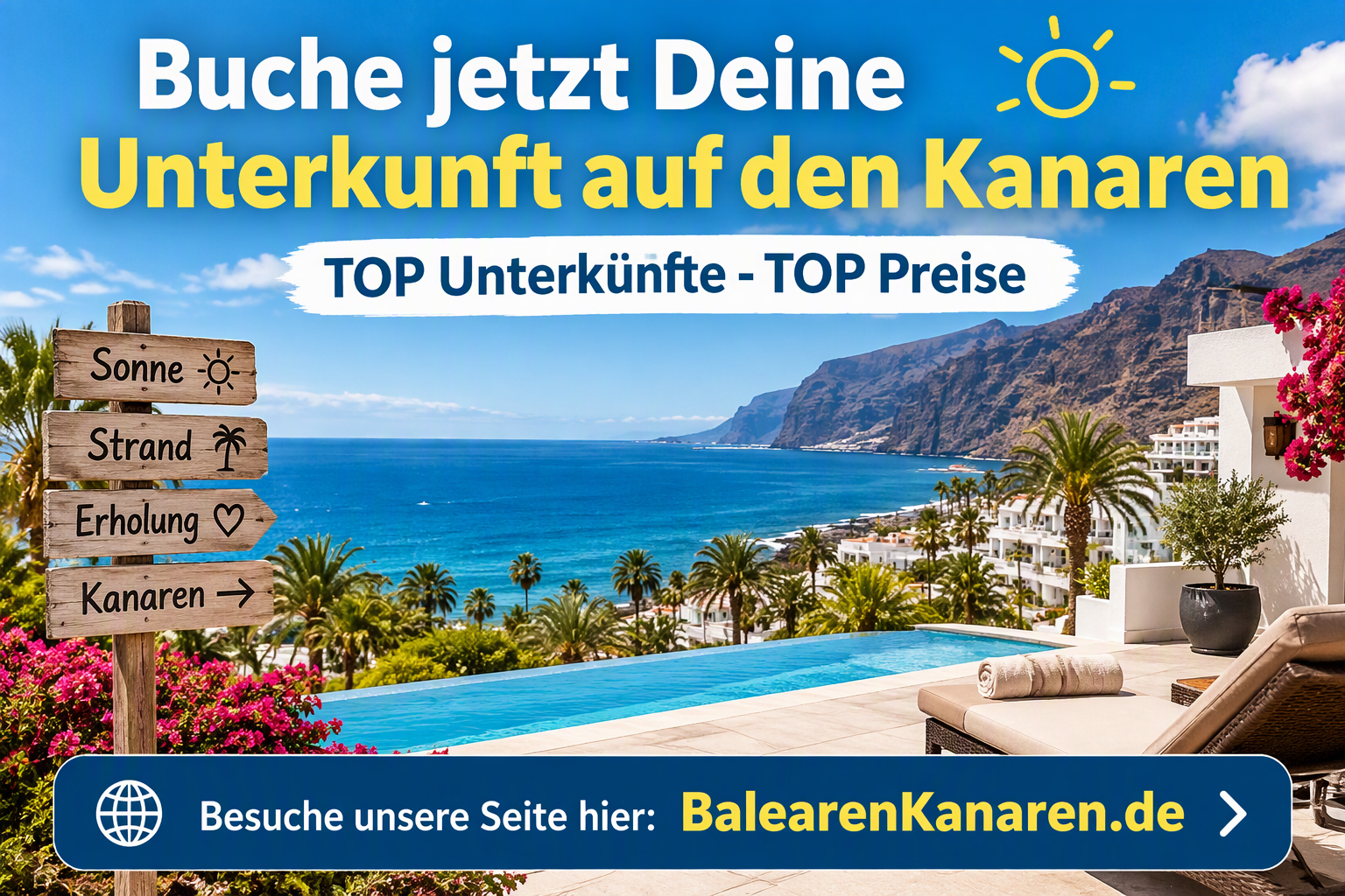 Buche jetzt Deine Unterkunft auf den Kanaren